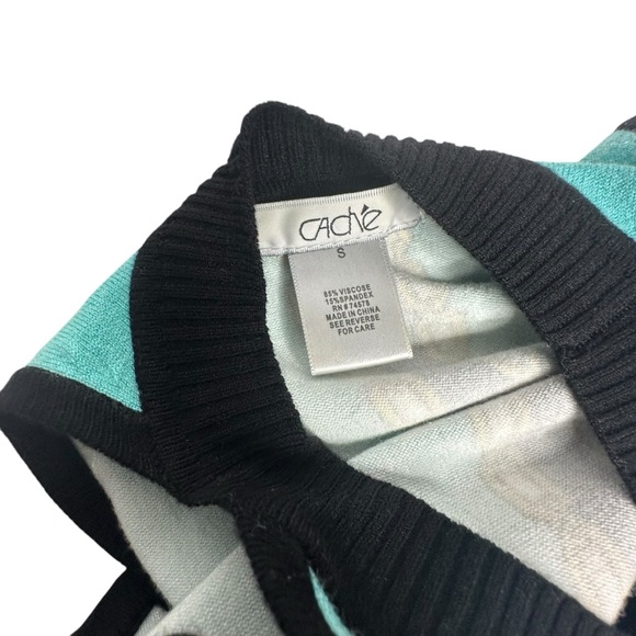 Vintage 90’s Cache’ Sleeveless Patterned Lightweight Sweater S - Picture 8 of 9